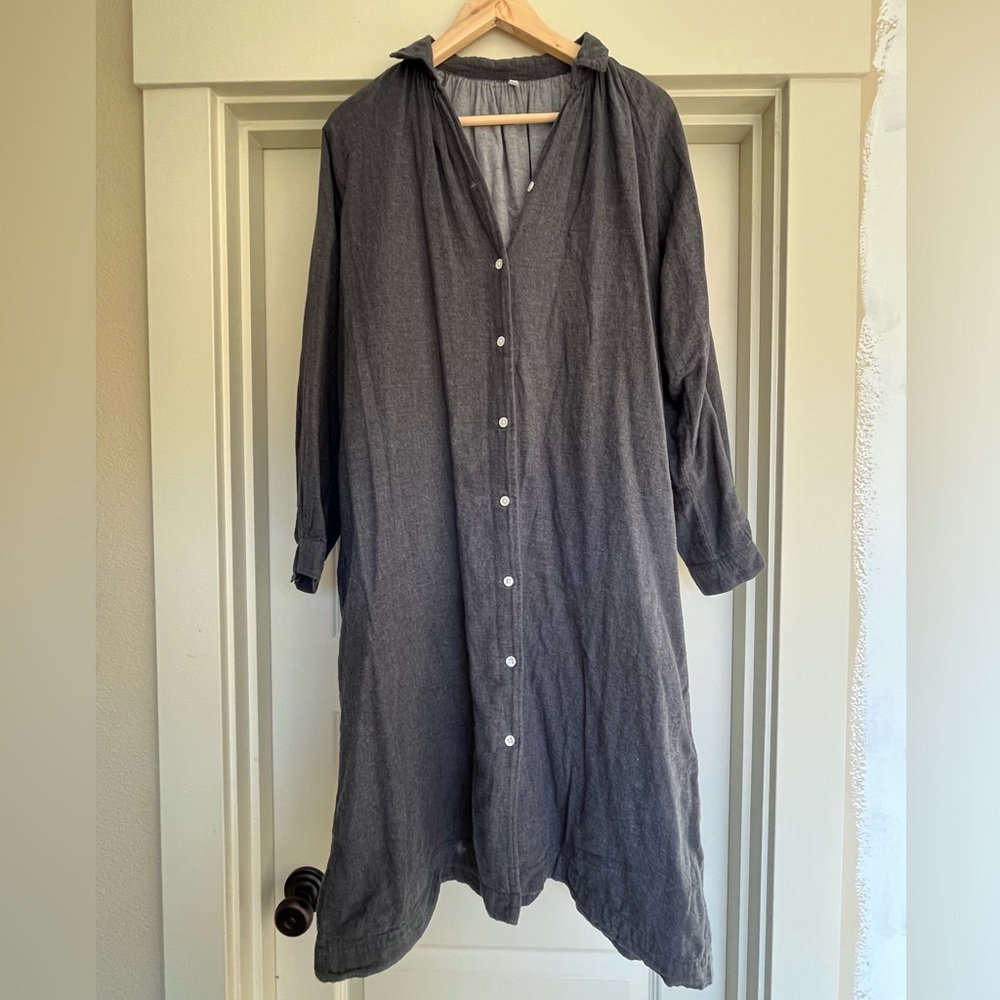 Muji Gray Long Sleeve Dress